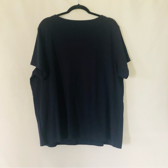 Short Sleeve T Shirt Navy Blue V Neck Size 3X Rafaella Cotton - Picture 2 of 7